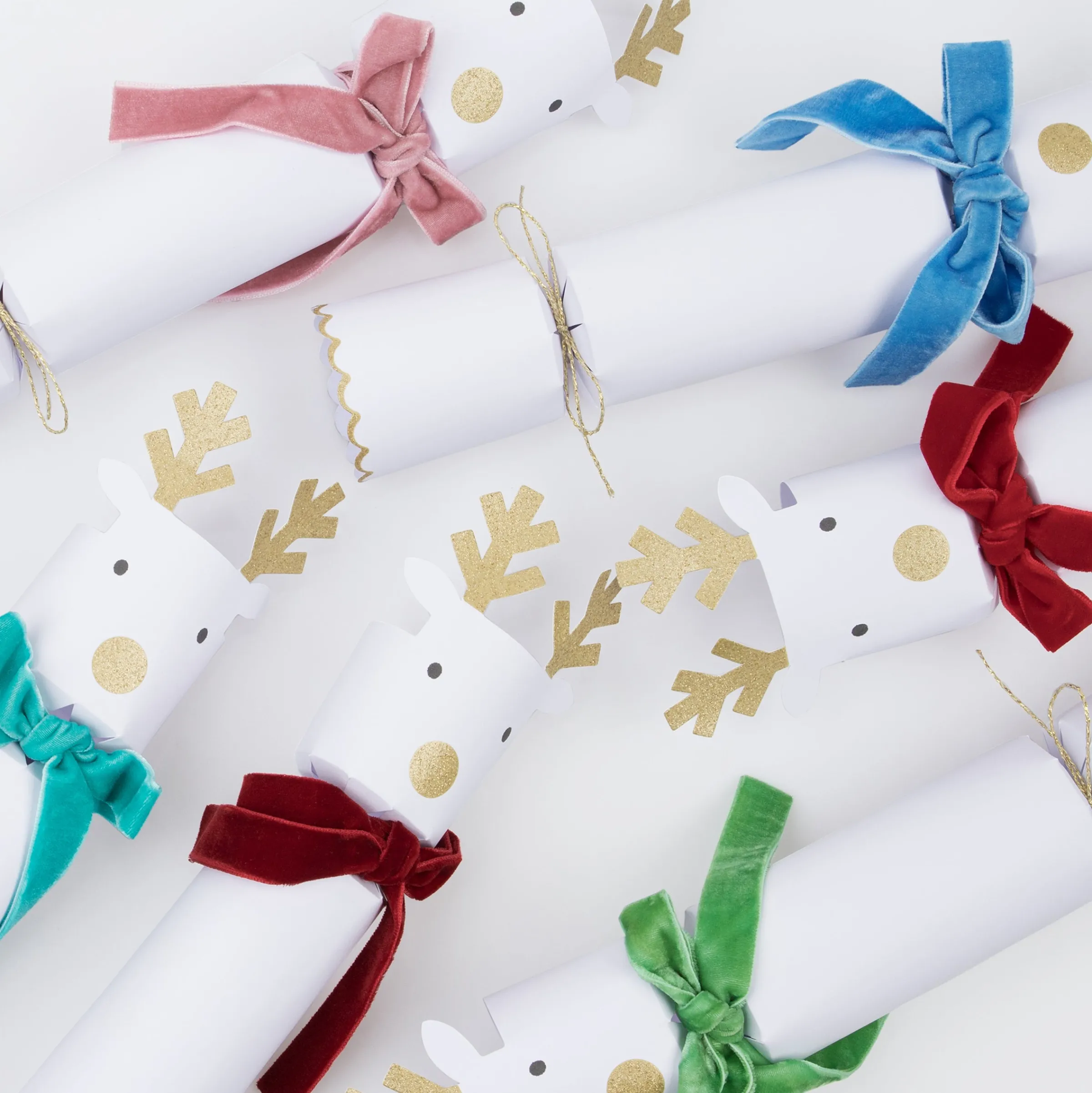 Reindeer With Velvet Bows Crackers (x 6)>Meri Meri New