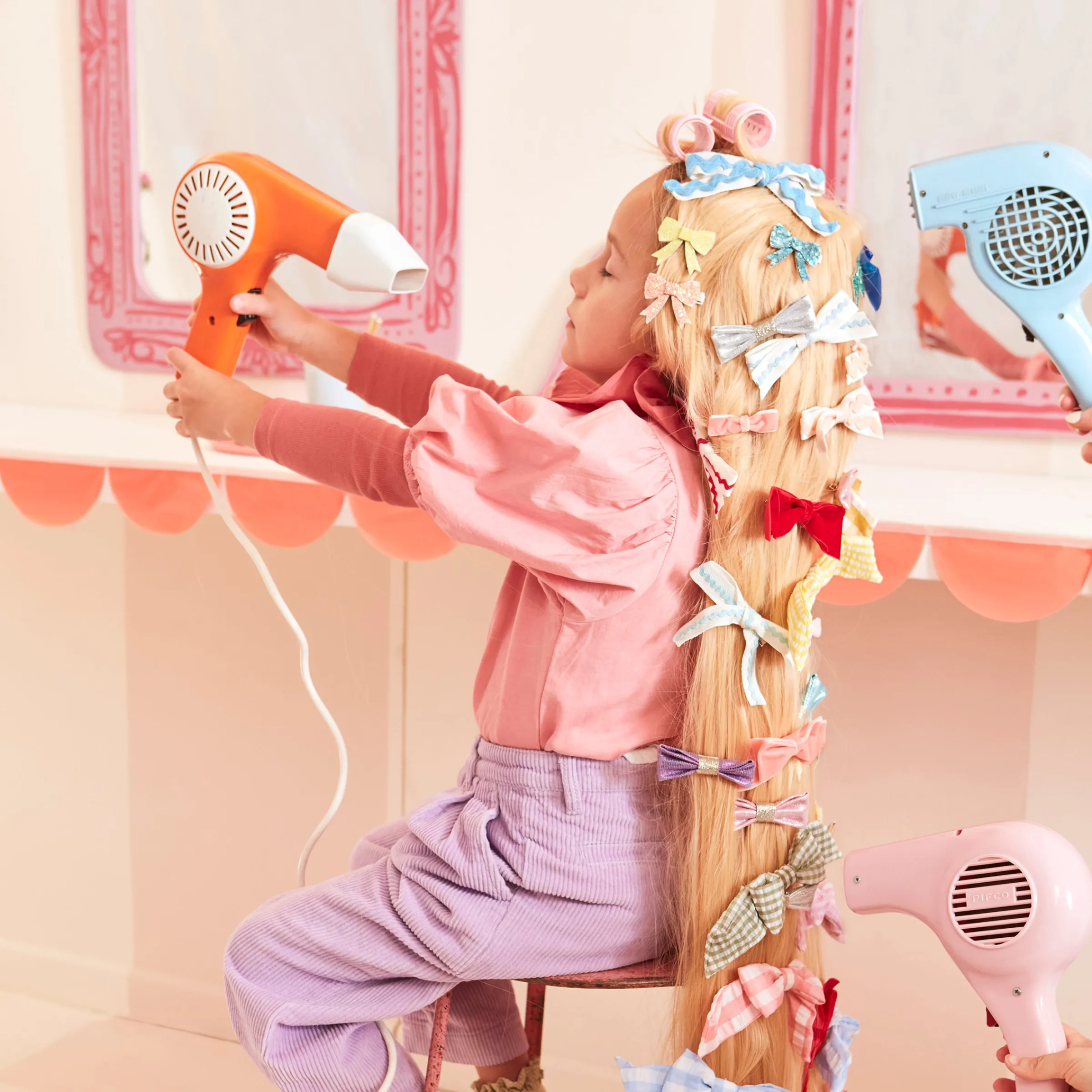Ricrac Bow Hair Clips (x 5)>Meri Meri Hot