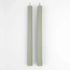 Sage Green Table Candles (x 2)><noscript><img width=