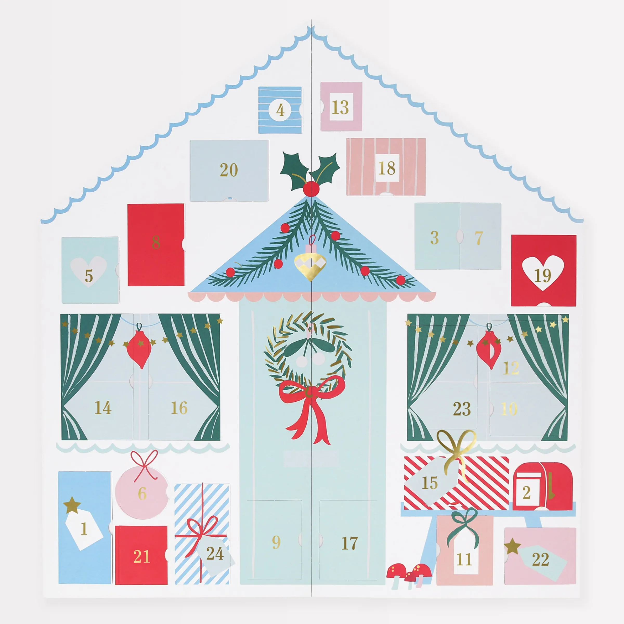 Santa's Cabin Sticker Advent Calendar>Meri Meri Clearance