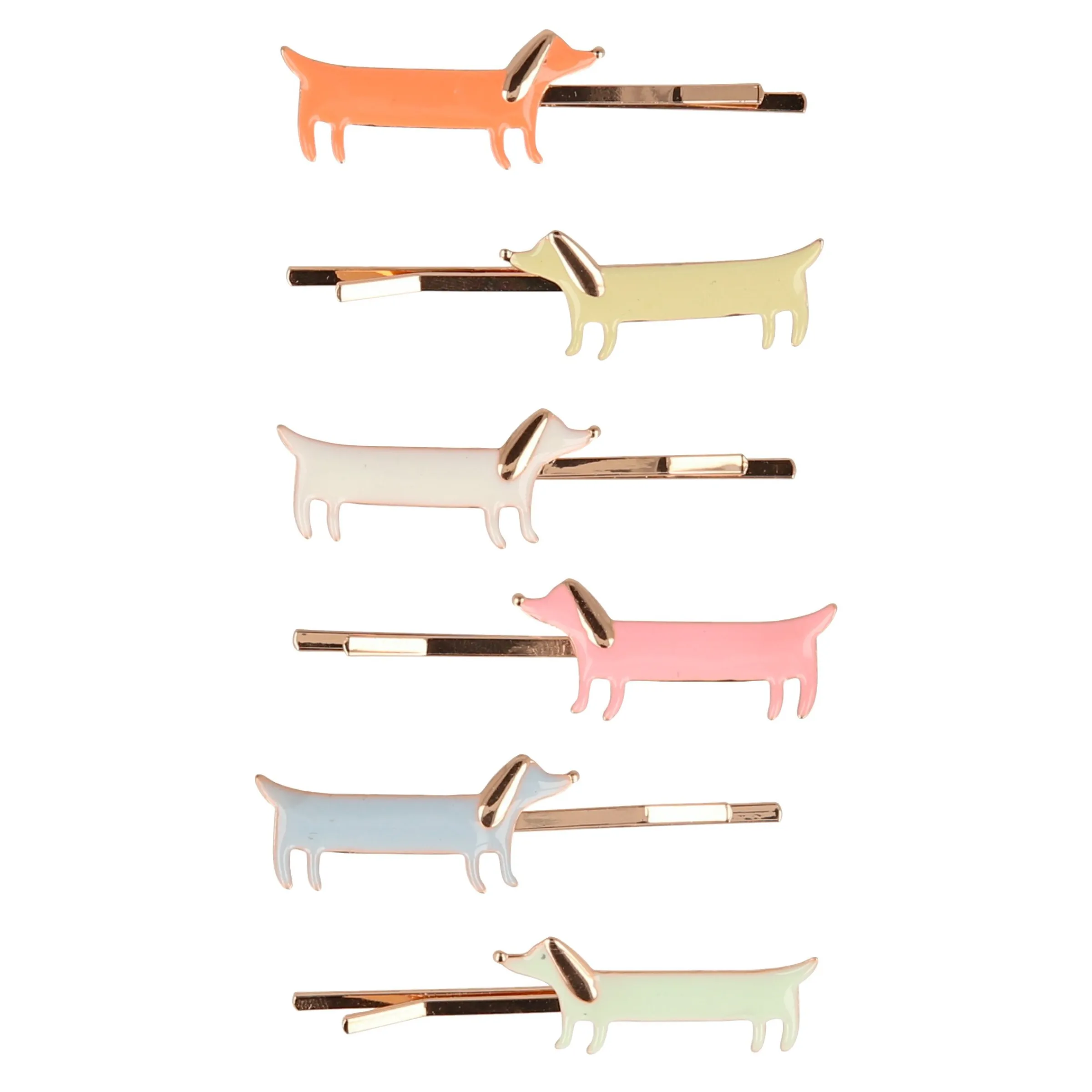 Sausage Dog Hair Slides (x 6)>Meri Meri Hot