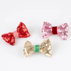 Sequin & Velvet Mini Bow Hairclips (x 6)><noscript><img width=