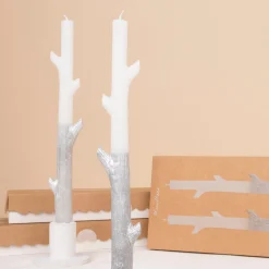 Silver Dipped Stick Candles (x 2)>Meri Meri Outlet