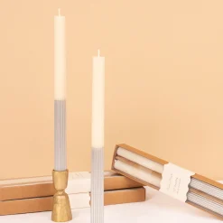 Silver Dipped Table Candles (x 2)>Meri Meri Hot