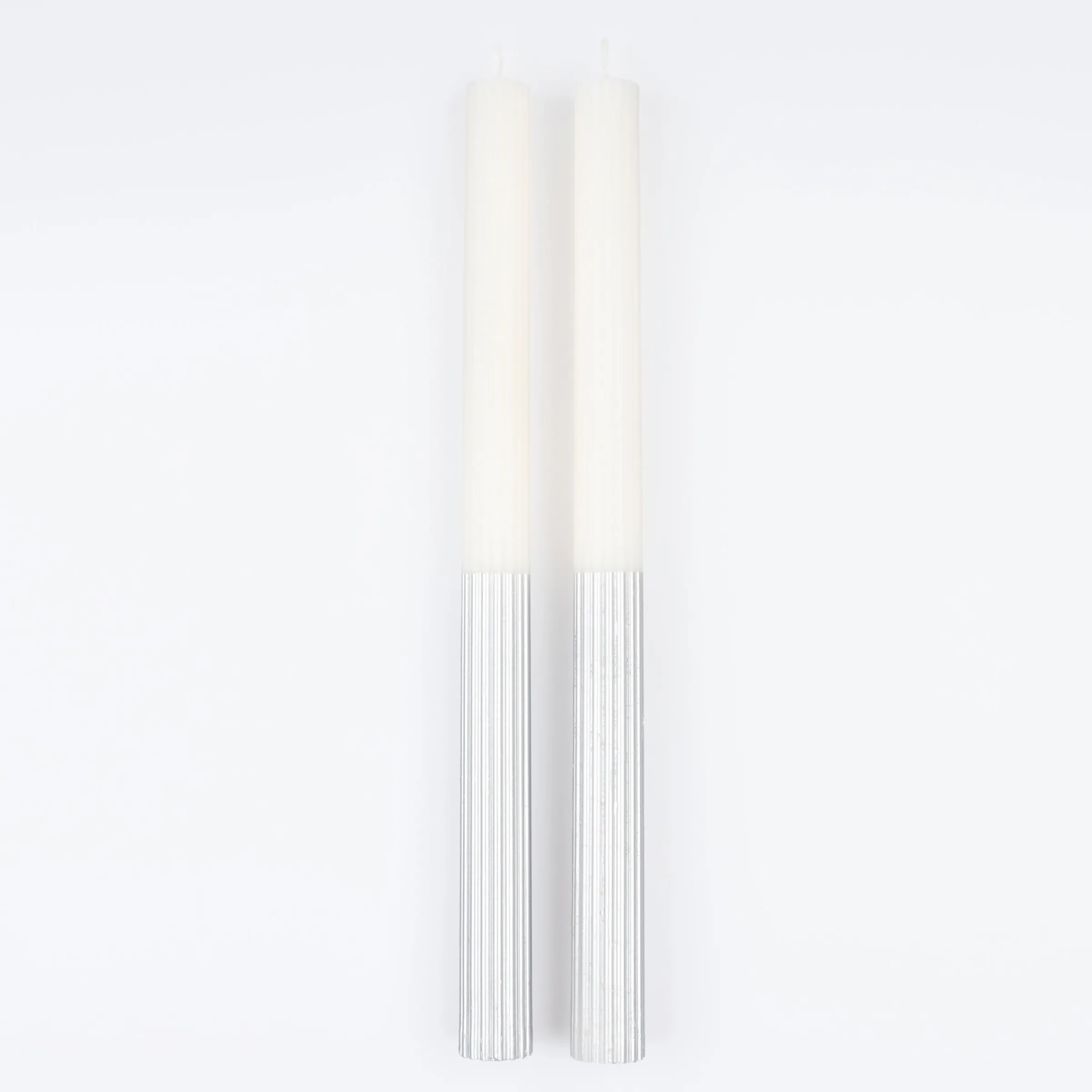 Silver Dipped Table Candles (x 2)>Meri Meri Hot