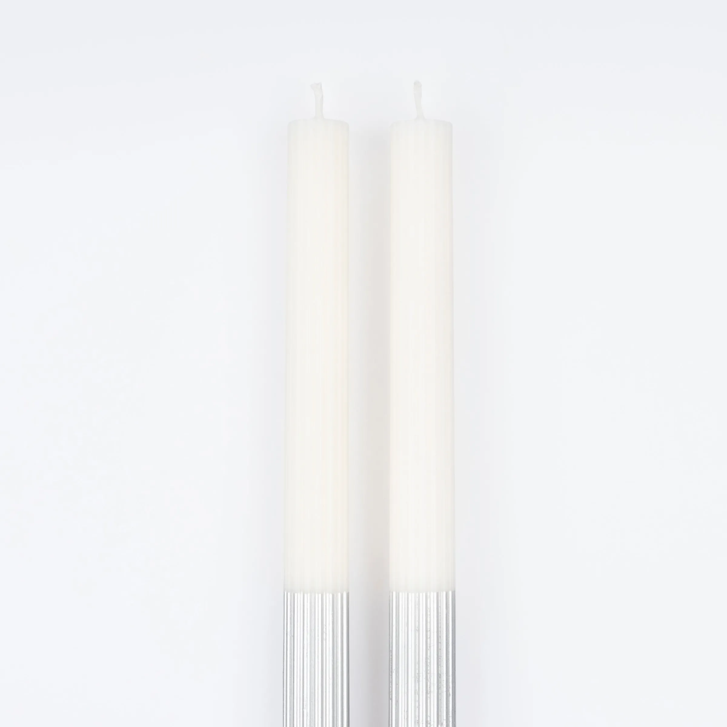 Silver Dipped Table Candles (x 2)>Meri Meri Hot