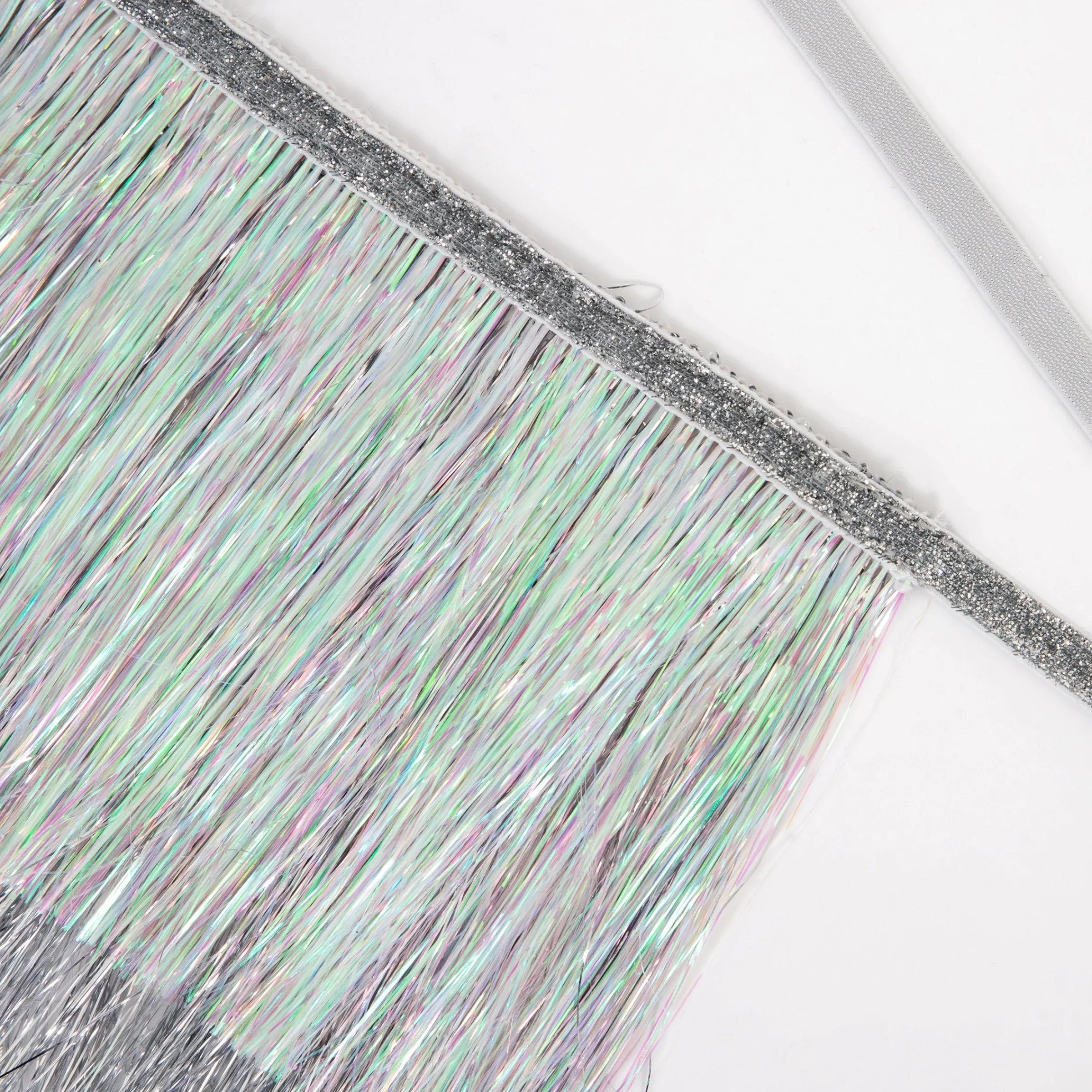 Silver Iridescent Tinsel Fringe Garland>Meri Meri Clearance