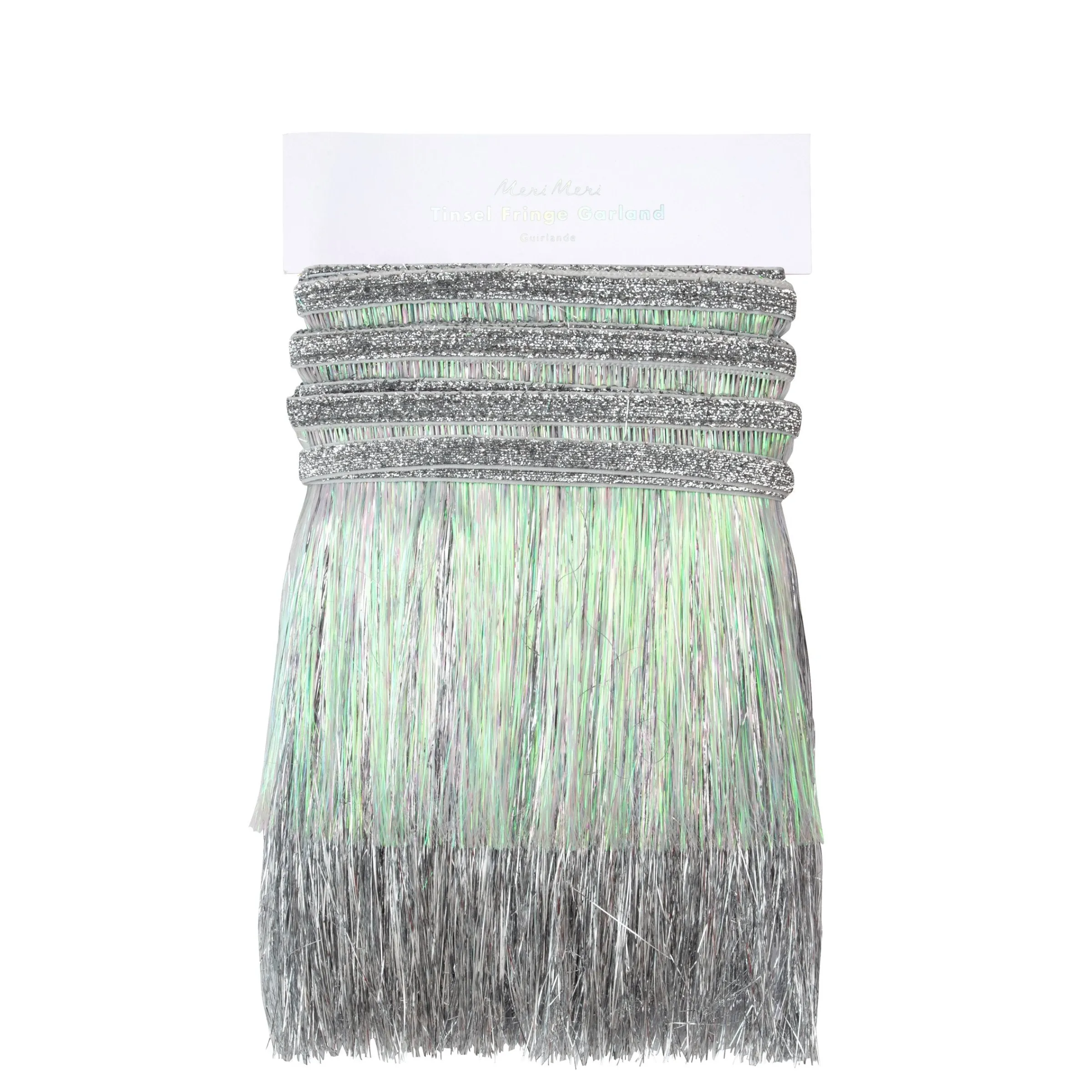 Silver Iridescent Tinsel Fringe Garland>Meri Meri Clearance
