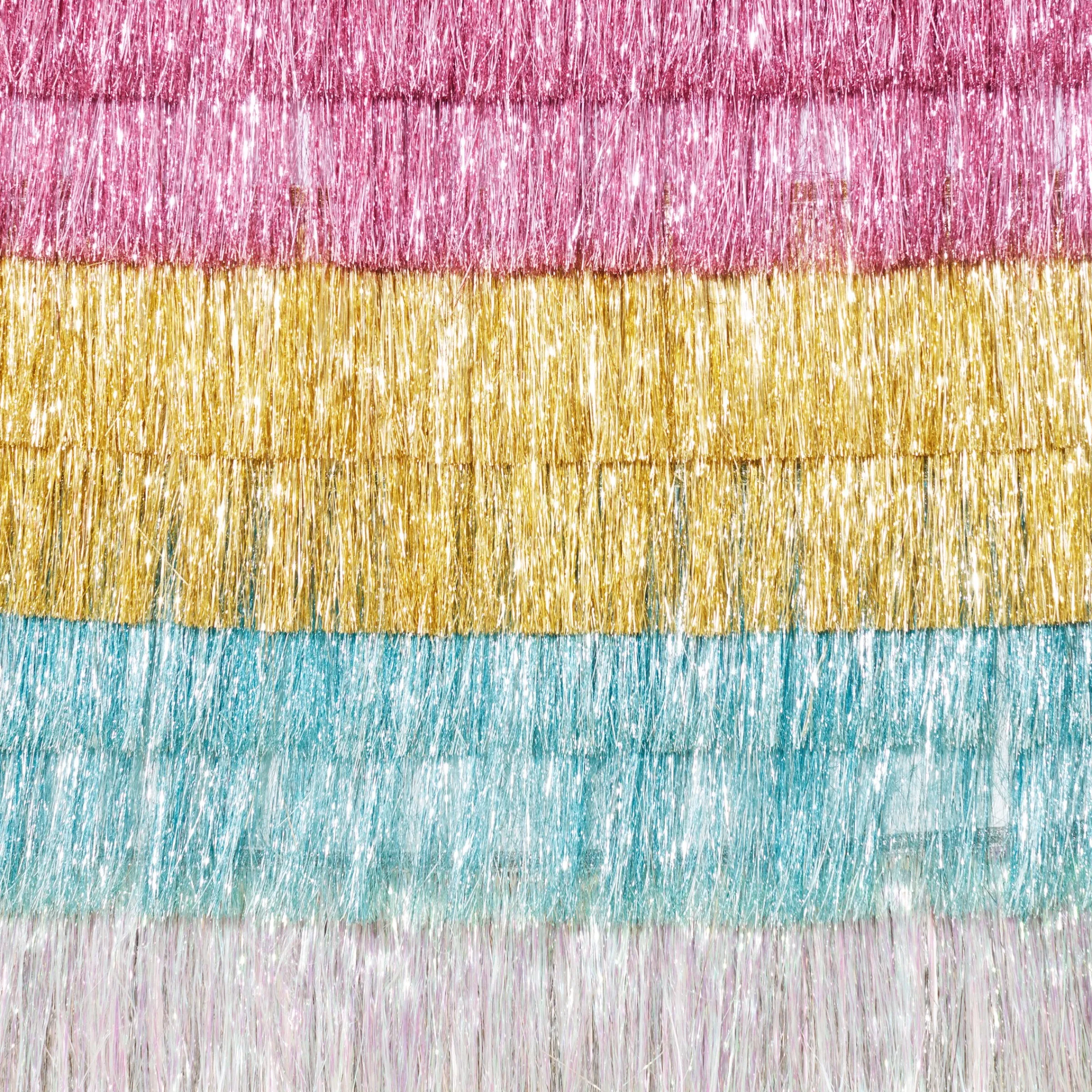 Silver Iridescent Tinsel Fringe Garland>Meri Meri Clearance