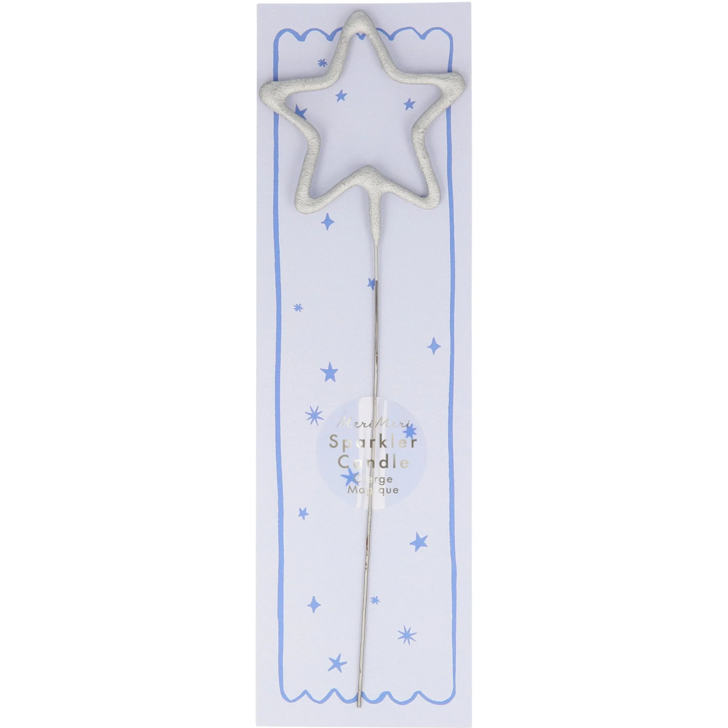 Silver Sparkler Star Candle>Meri Meri Sale