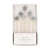 Silver Star Candles (x 6)>Meri Meri Clearance