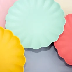 Small Multicolor Reusable Bamboo Plates (x 6)><noscript><img width=