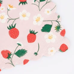 Strawberry Pattern Small Napkins (x 16)>Meri Meri Fashion