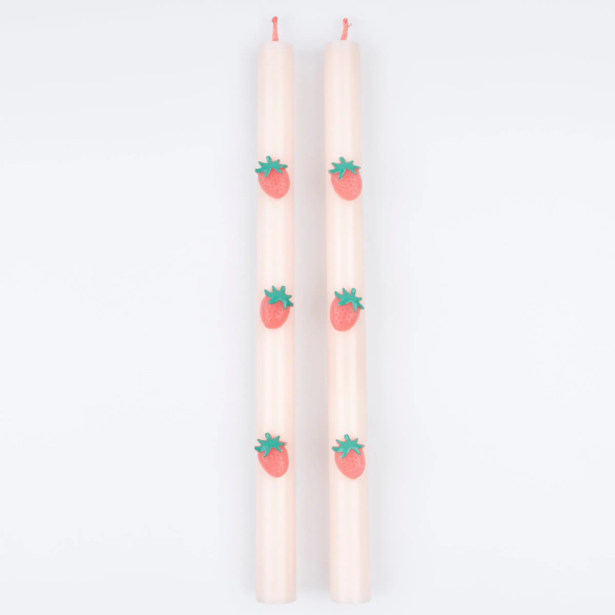 Strawberry Table Candles (x 2)>Meri Meri Sale