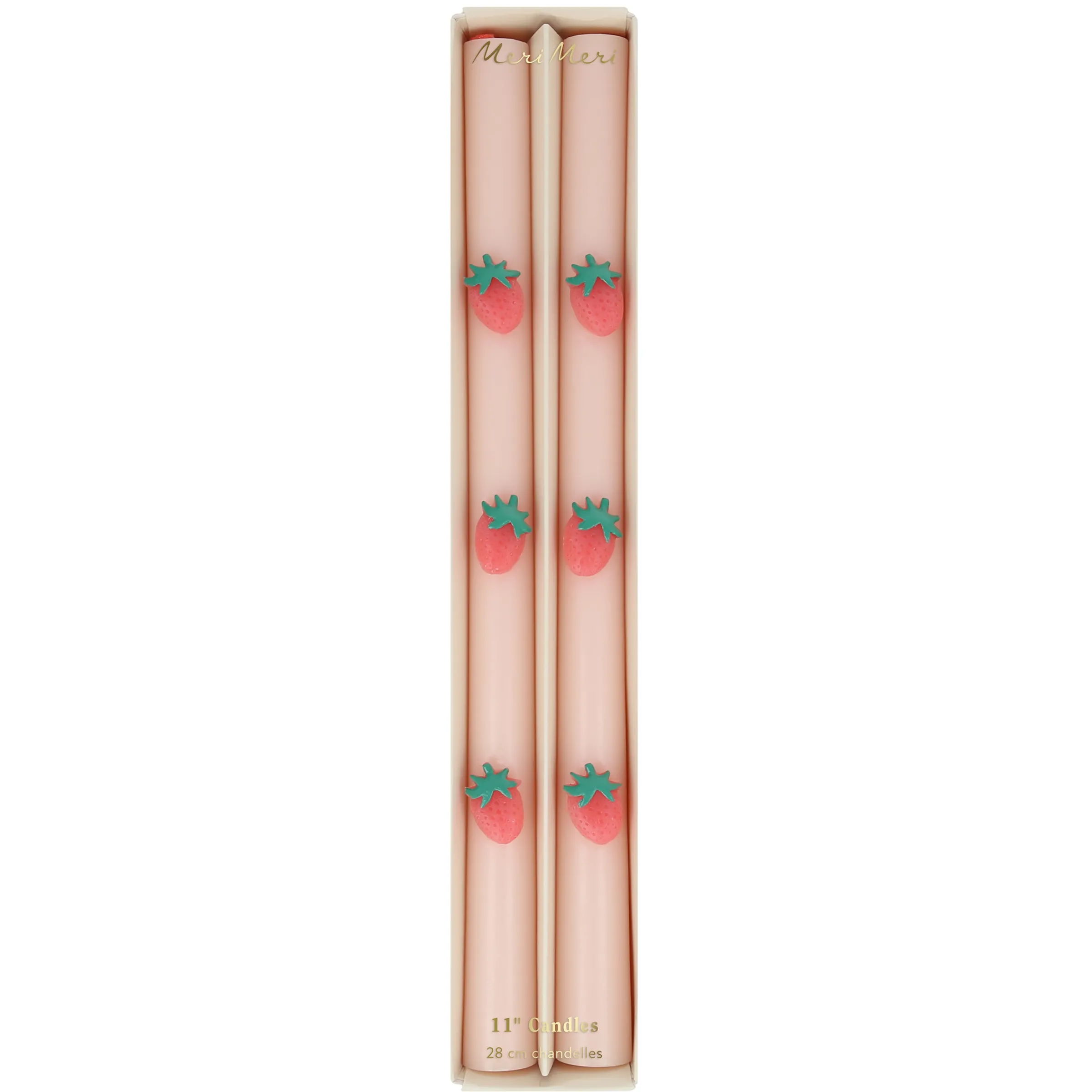 Strawberry Table Candles (x 2)>Meri Meri Sale
