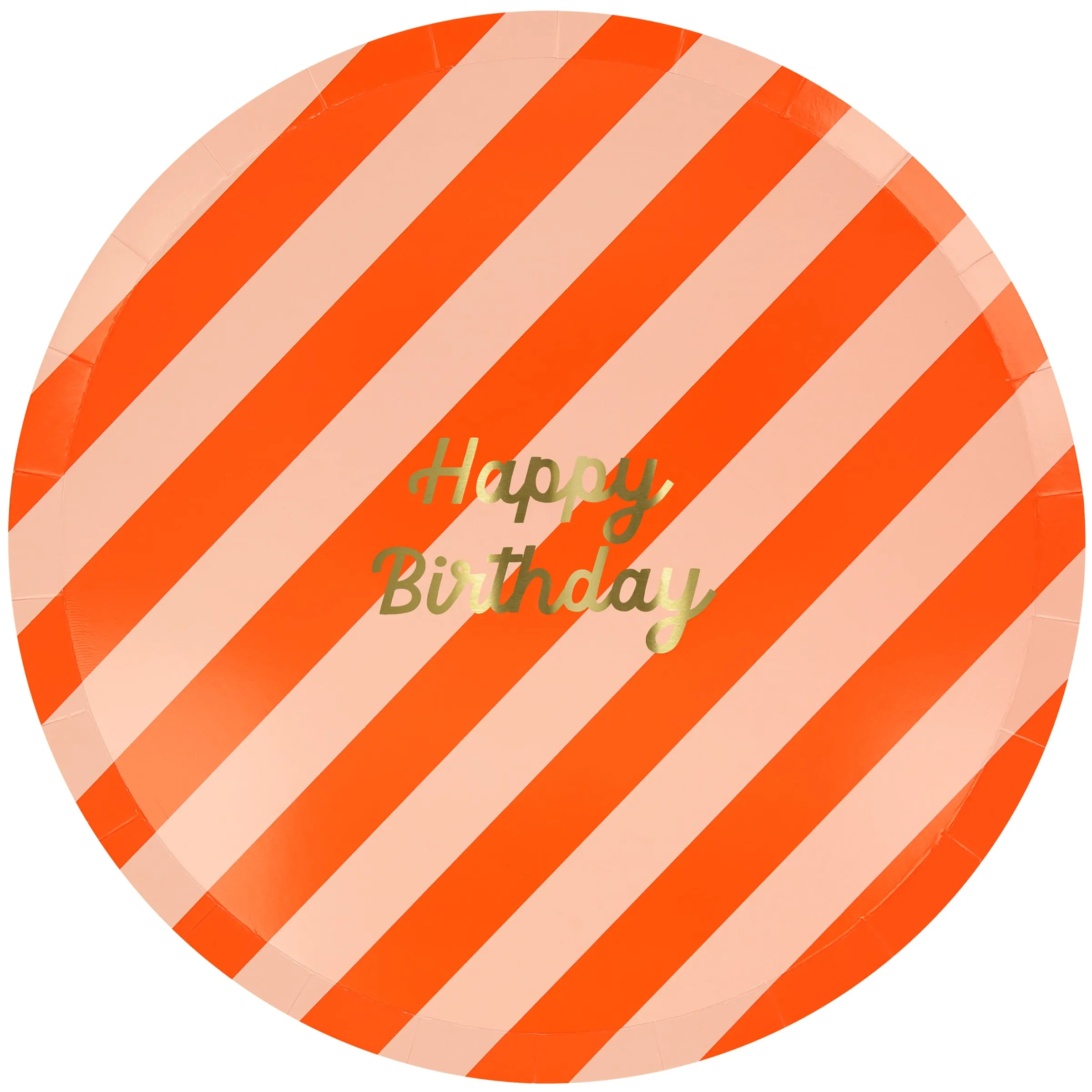 Stripe Happy Birthday Dinner Plates (x 8)>Meri Meri Best