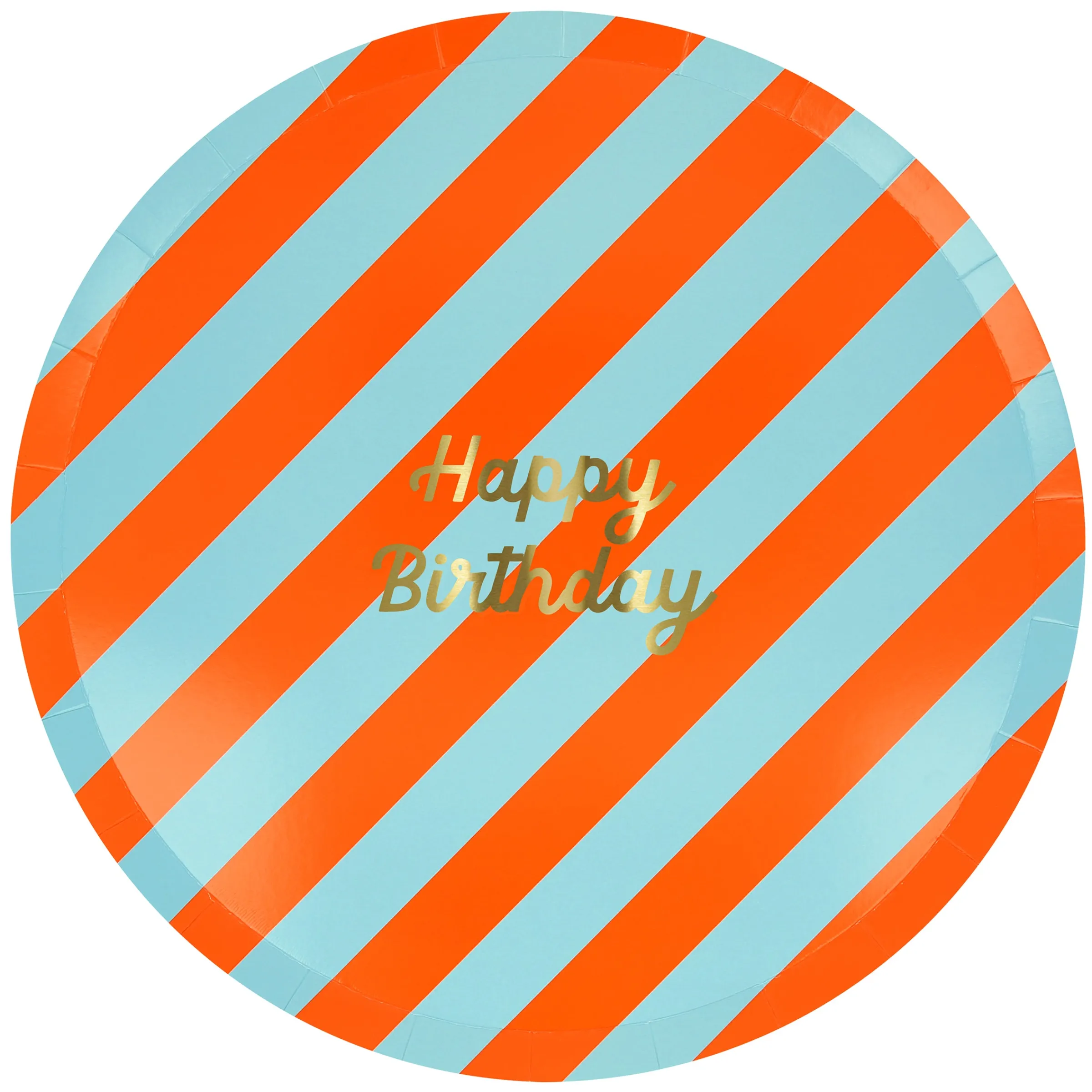 Stripe Happy Birthday Dinner Plates (x 8)>Meri Meri Best