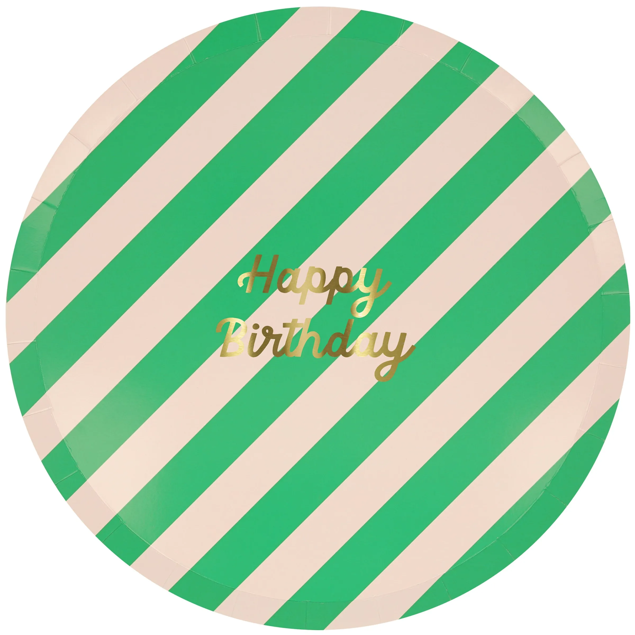 Stripe Happy Birthday Dinner Plates (x 8)>Meri Meri Best