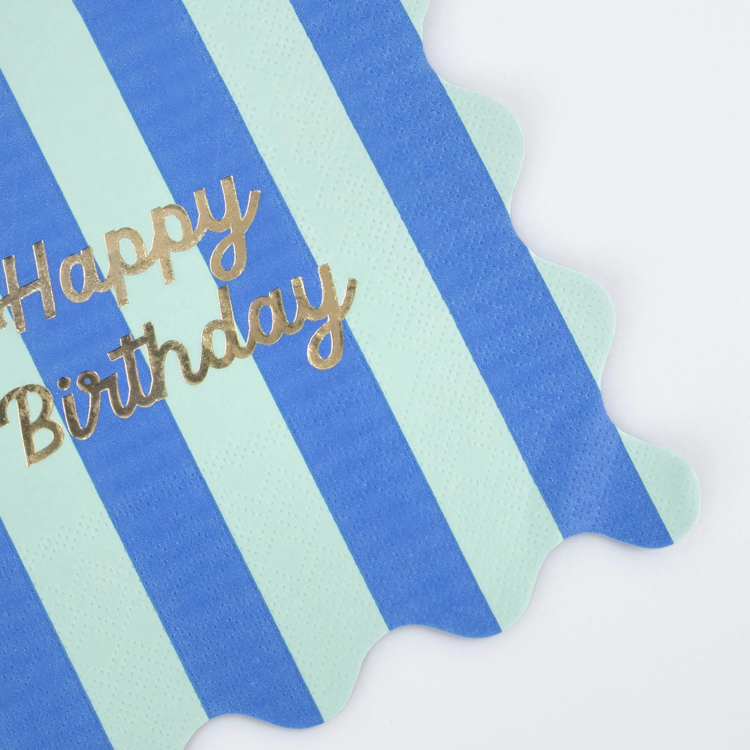 Stripe Happy Birthday Large Napkins (x 16)>Meri Meri Clearance