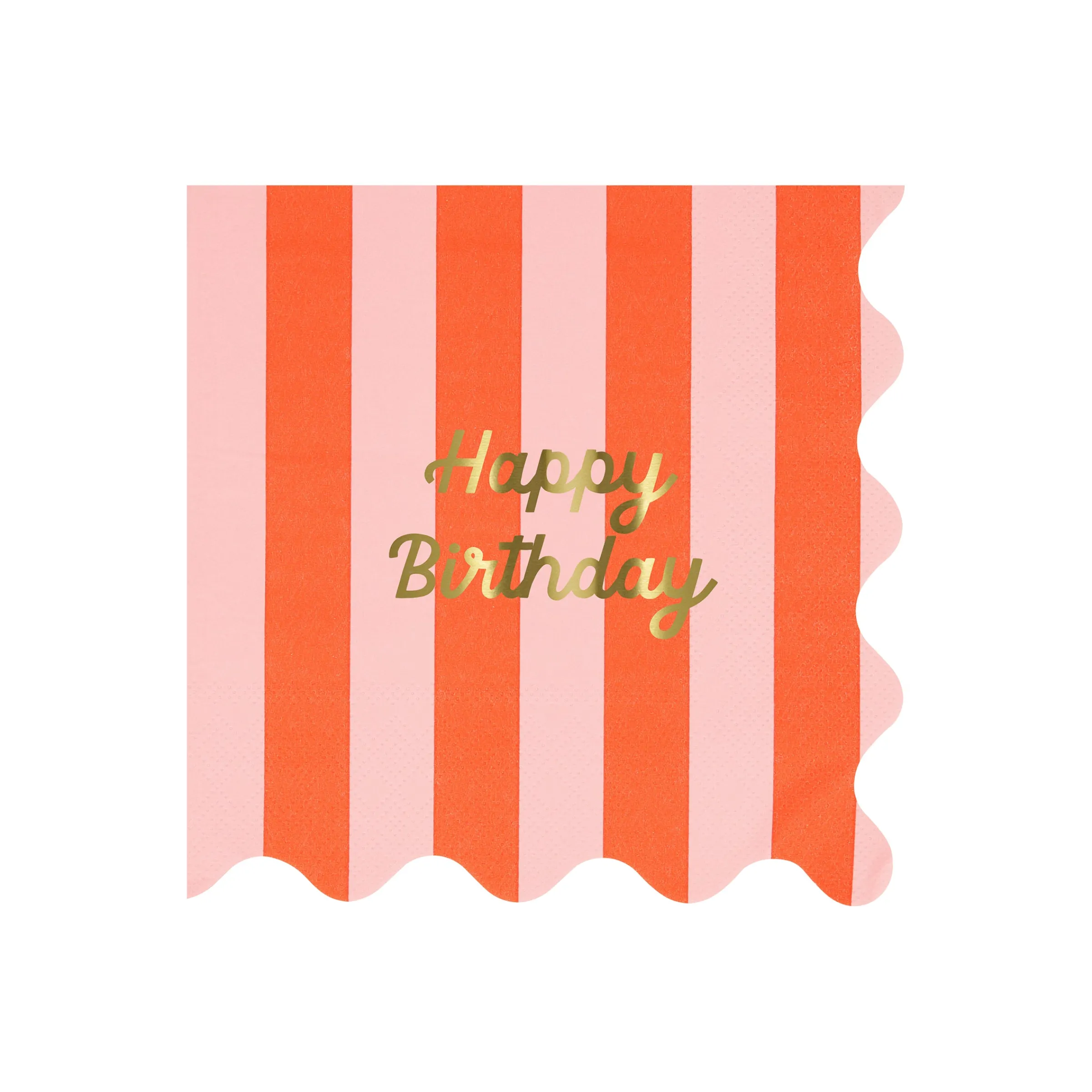 Stripe Happy Birthday Large Napkins (x 16)>Meri Meri Clearance