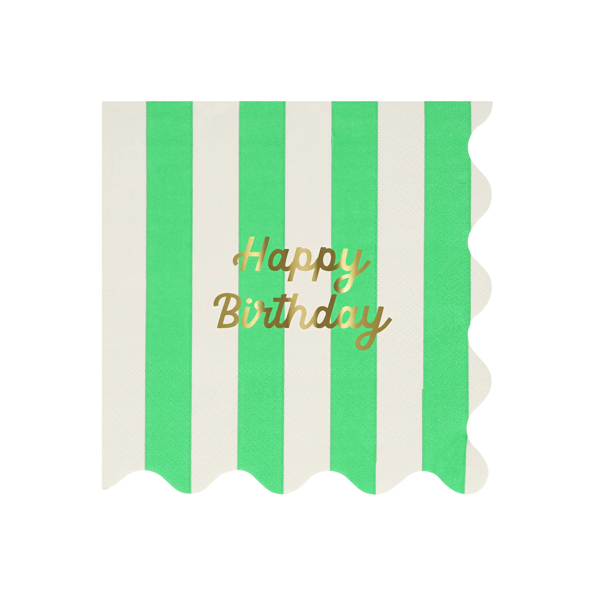 Stripe Happy Birthday Large Napkins (x 16)>Meri Meri Clearance