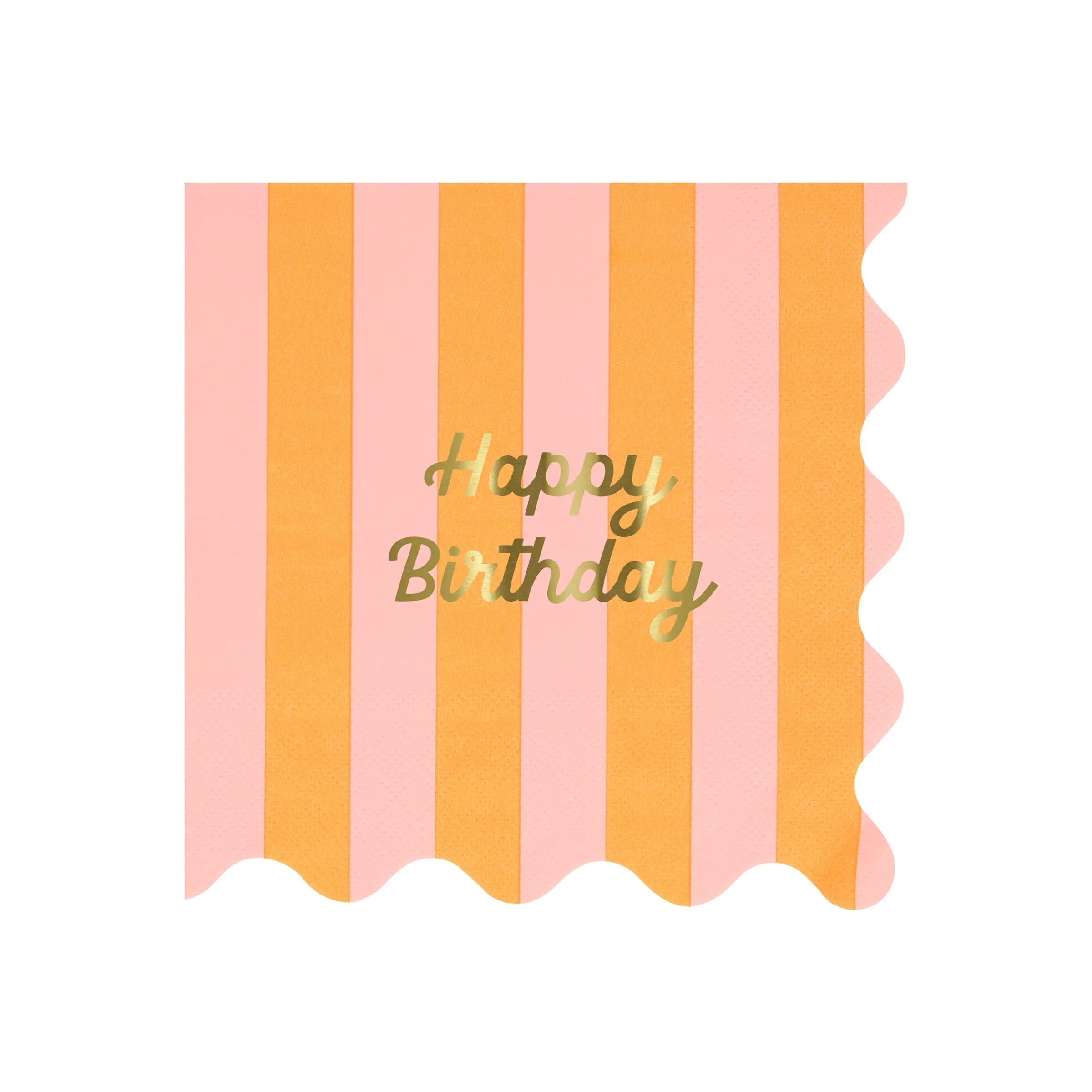 Stripe Happy Birthday Large Napkins (x 16)>Meri Meri Clearance