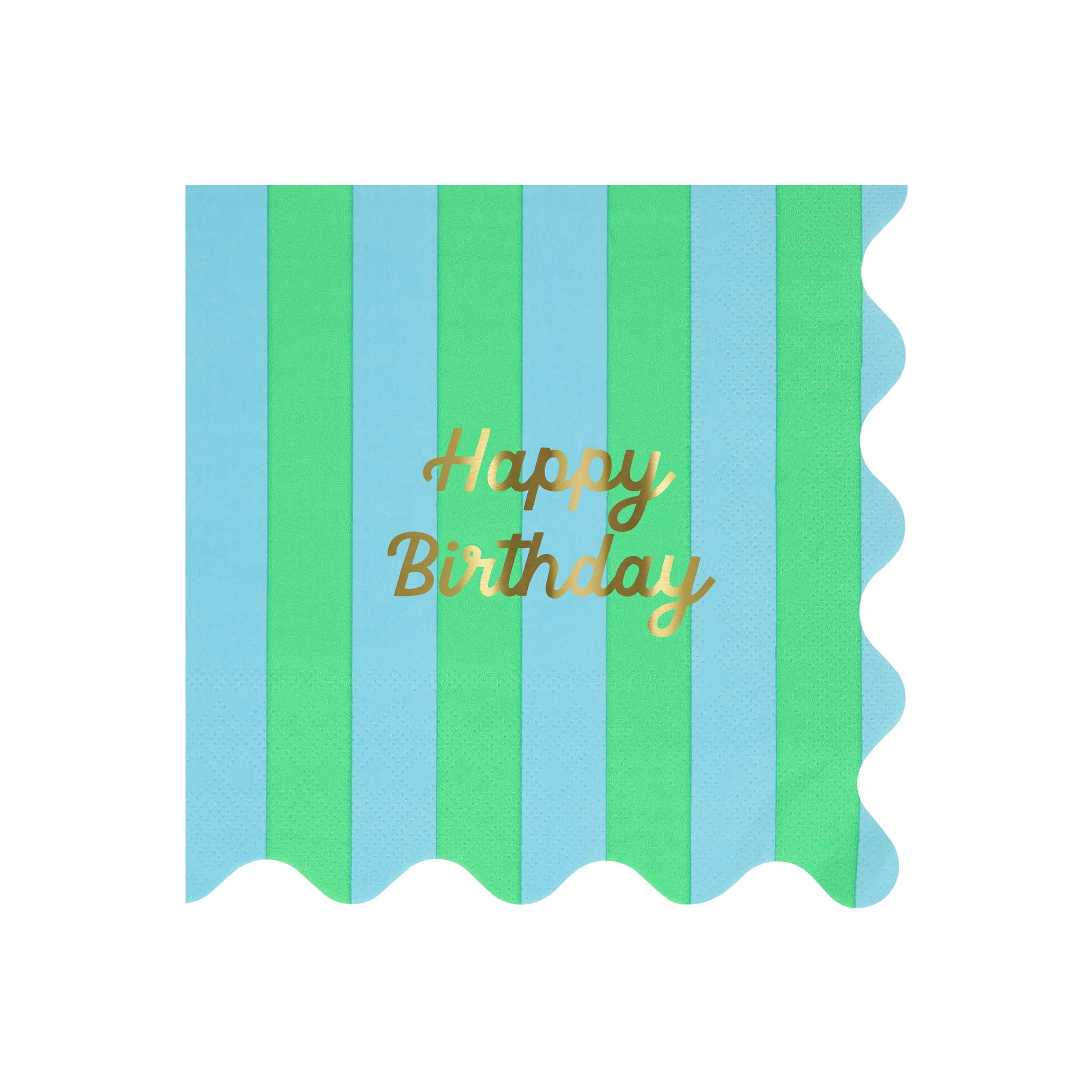 Stripe Happy Birthday Large Napkins (x 16)>Meri Meri Clearance