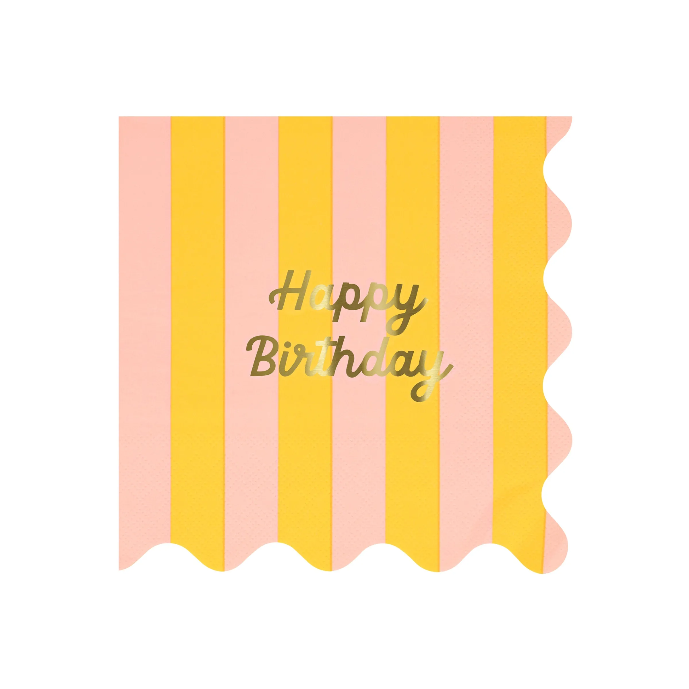 Stripe Happy Birthday Large Napkins (x 16)>Meri Meri Clearance