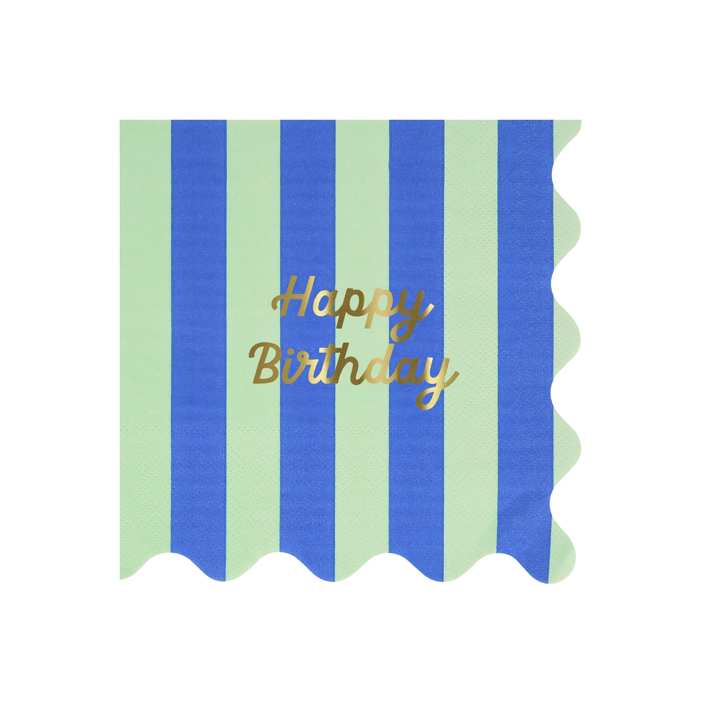 Stripe Happy Birthday Large Napkins (x 16)>Meri Meri Clearance