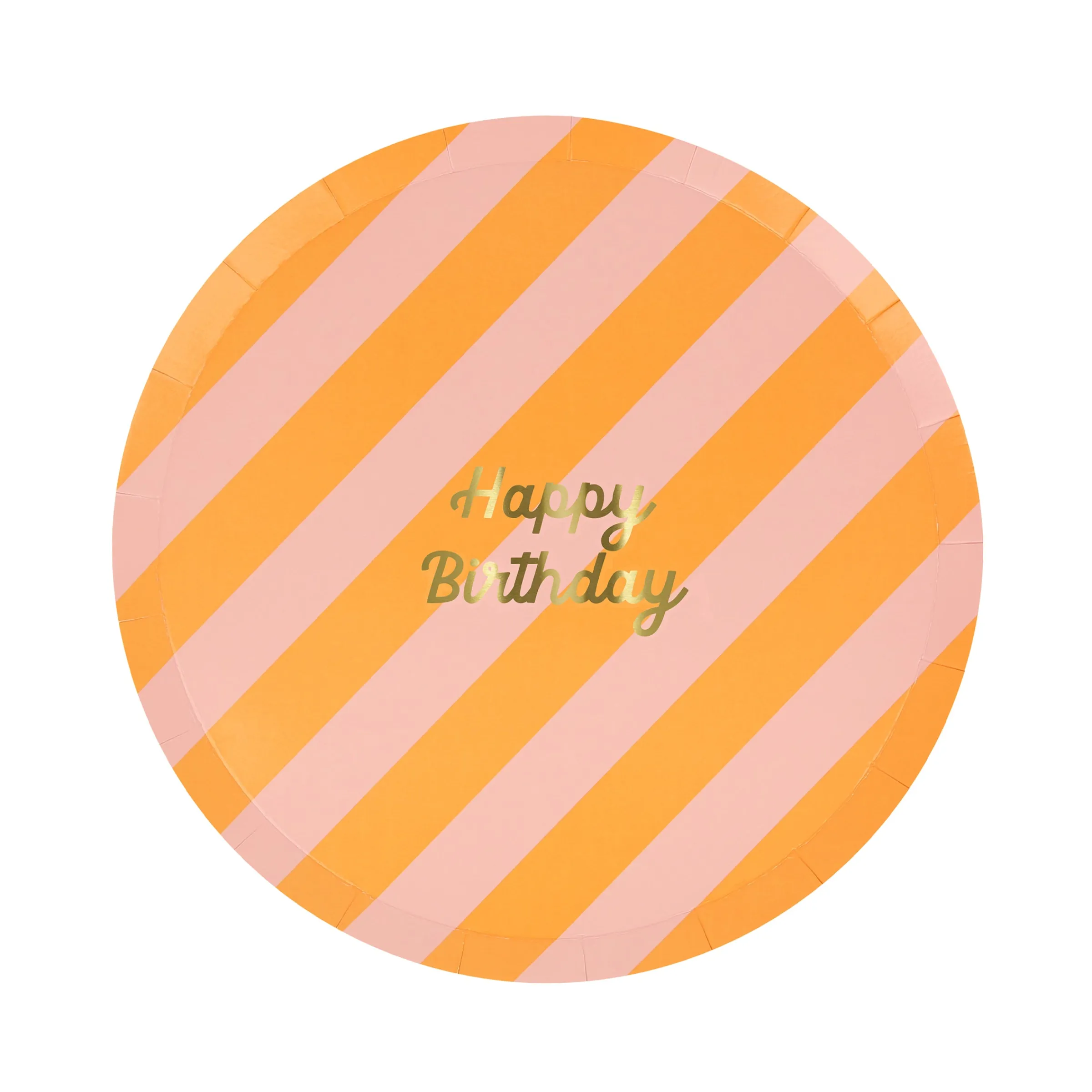 Stripe Happy Birthday Side Plates (x 8)>Meri Meri Fashion