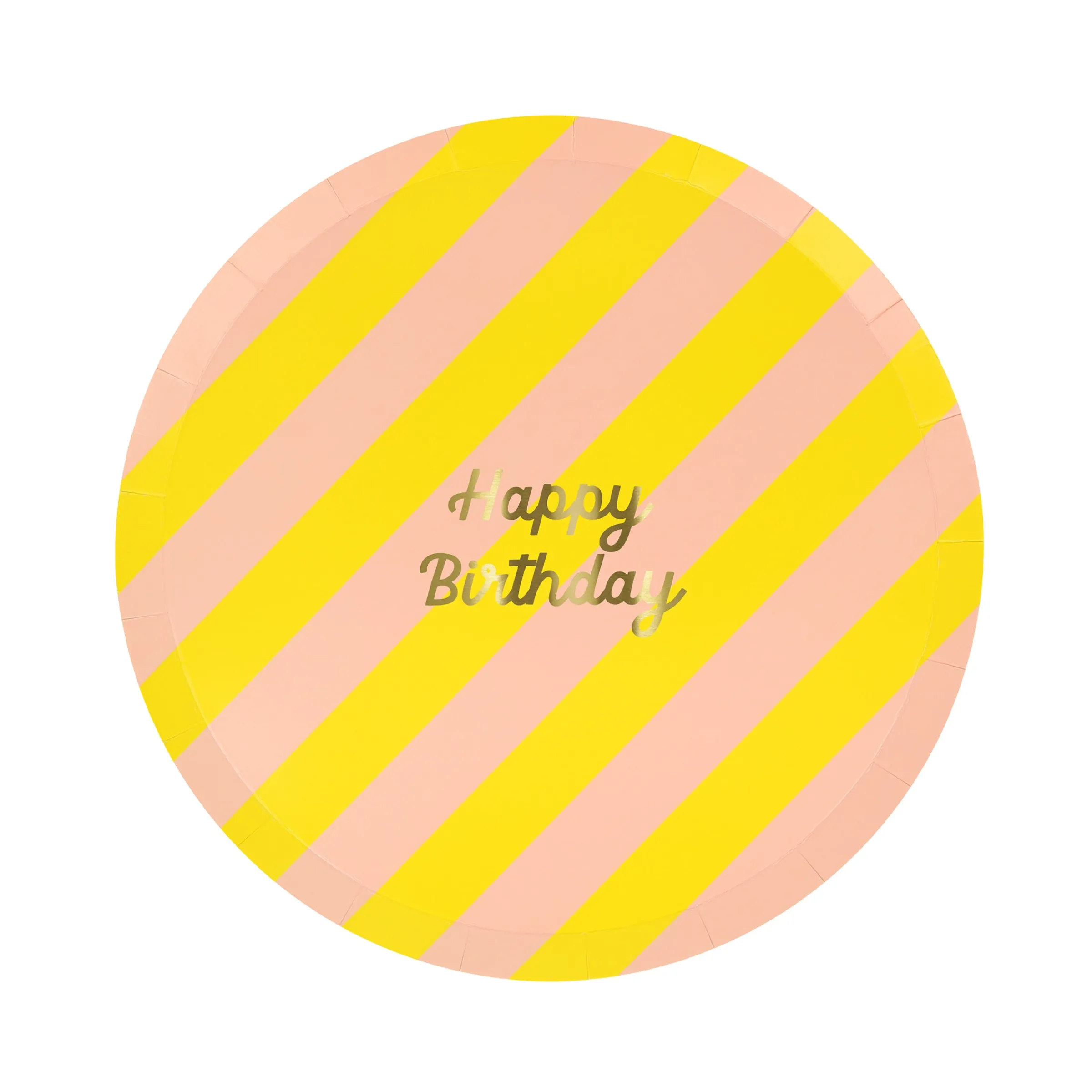 Stripe Happy Birthday Side Plates (x 8)>Meri Meri Fashion