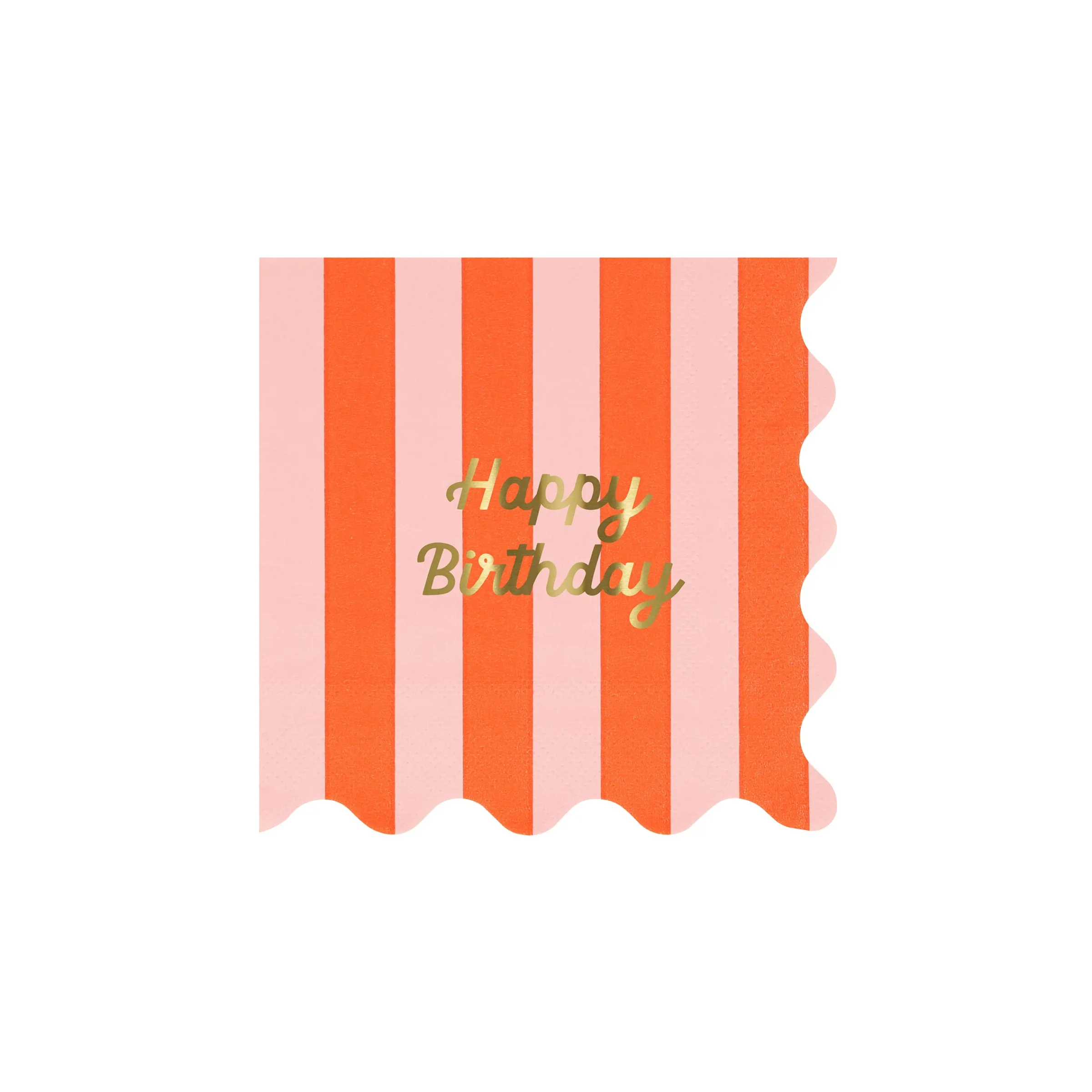 Stripe Happy Birthday Small Napkins (x 16)>Meri Meri Discount