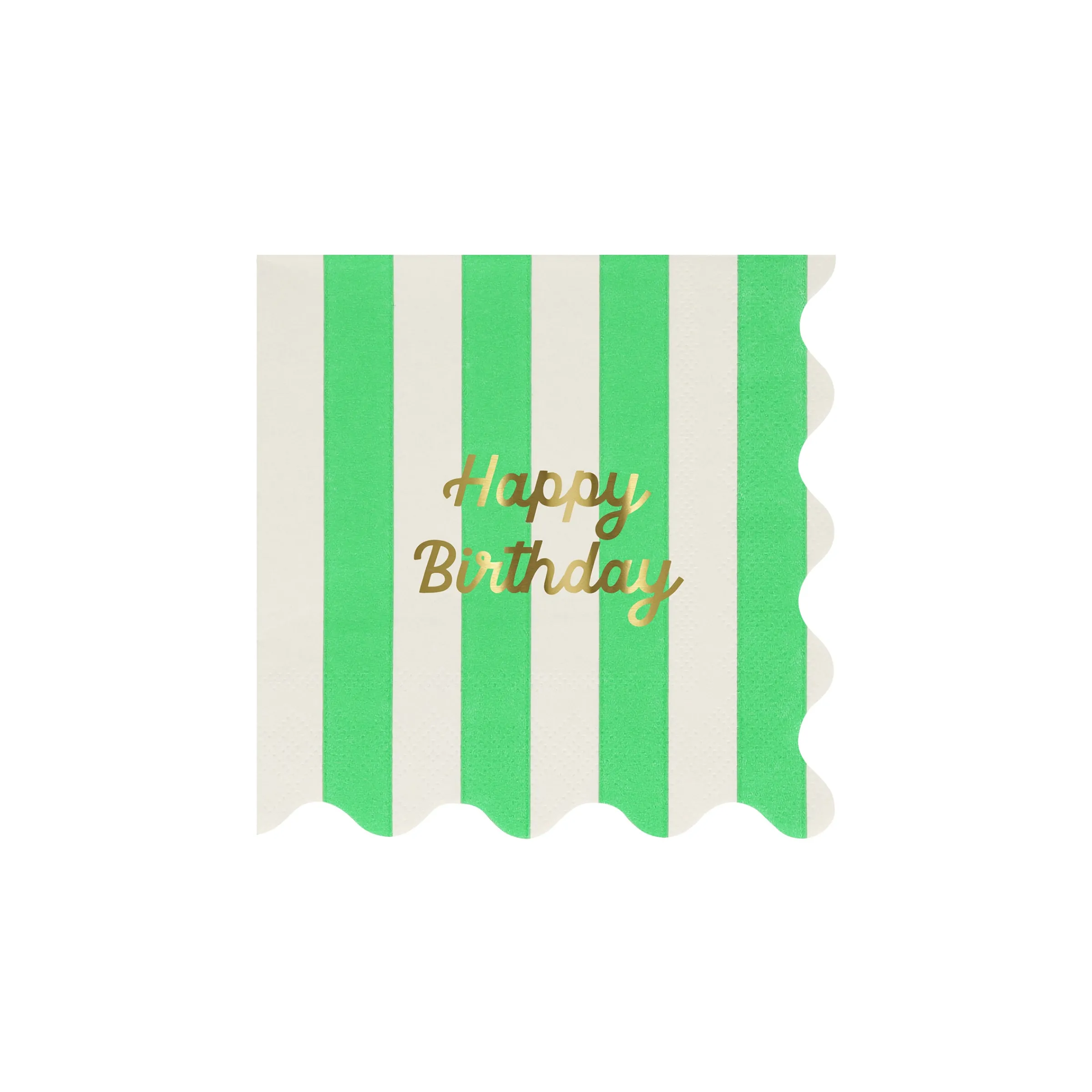 Stripe Happy Birthday Small Napkins (x 16)>Meri Meri Discount