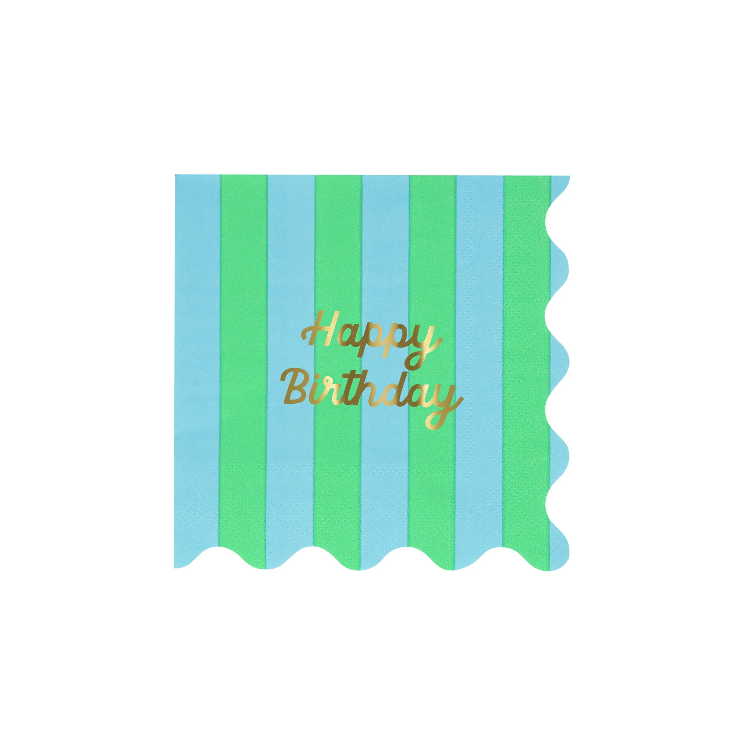 Stripe Happy Birthday Small Napkins (x 16)>Meri Meri Discount