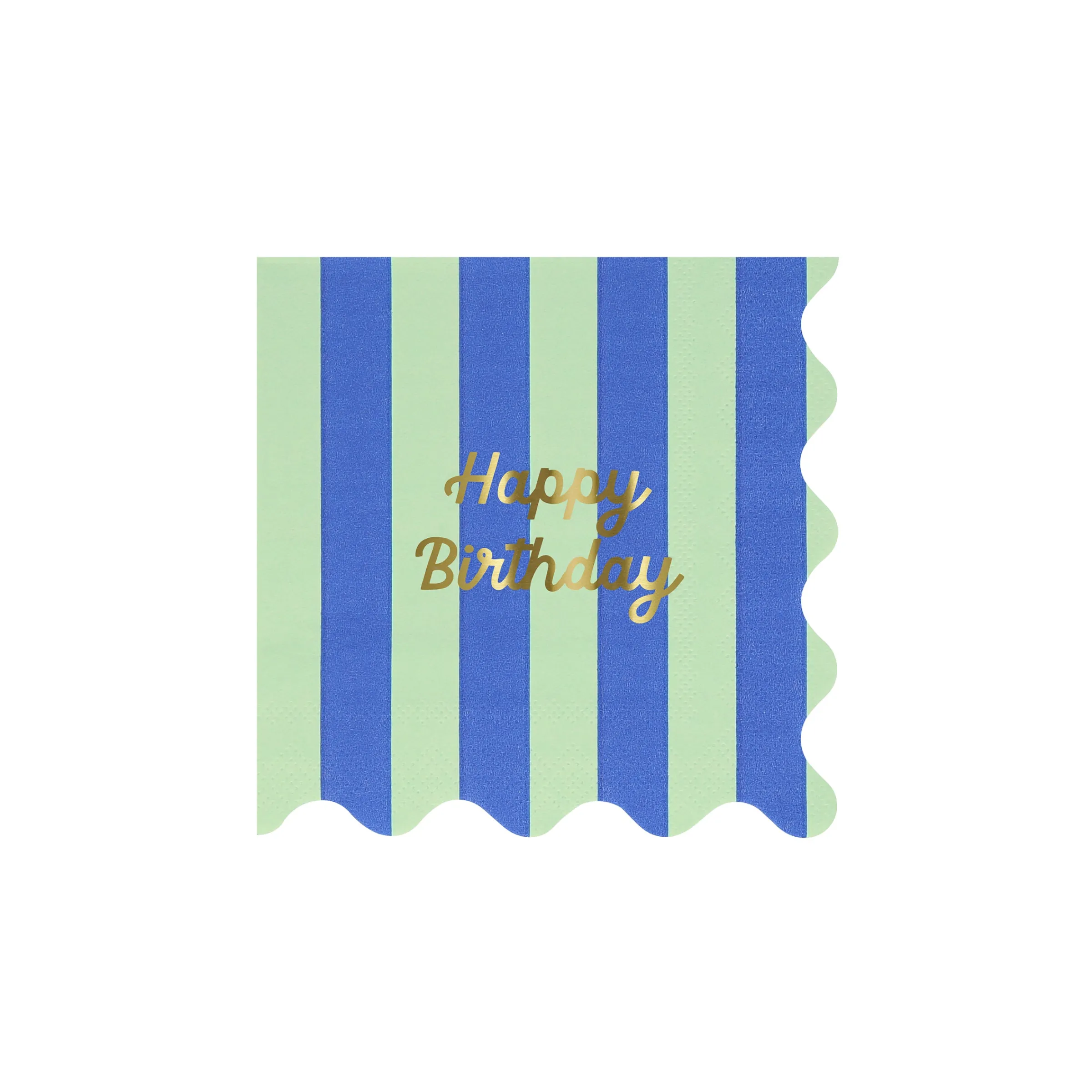 Stripe Happy Birthday Small Napkins (x 16)>Meri Meri Discount