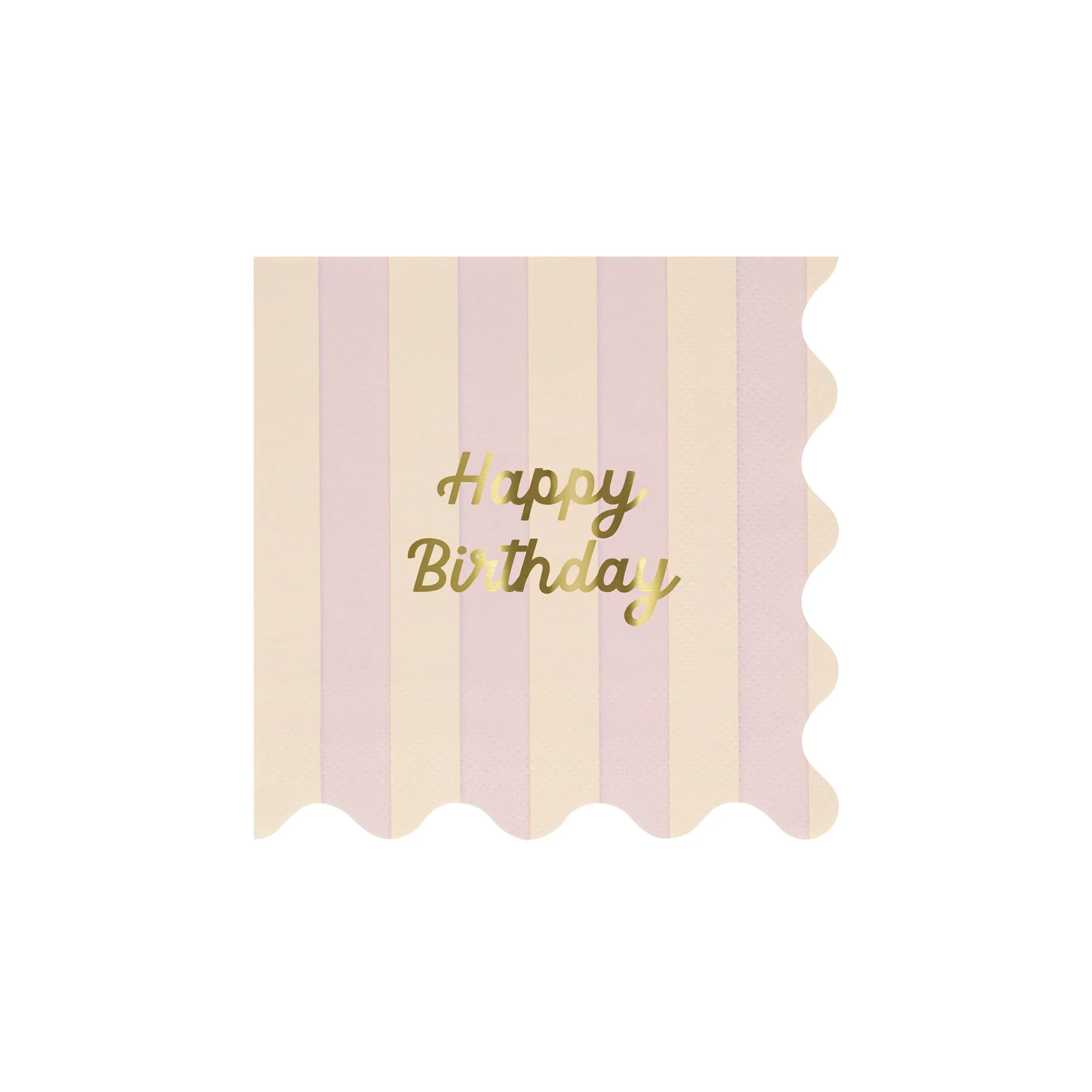 Stripe Happy Birthday Small Napkins (x 16)>Meri Meri Discount