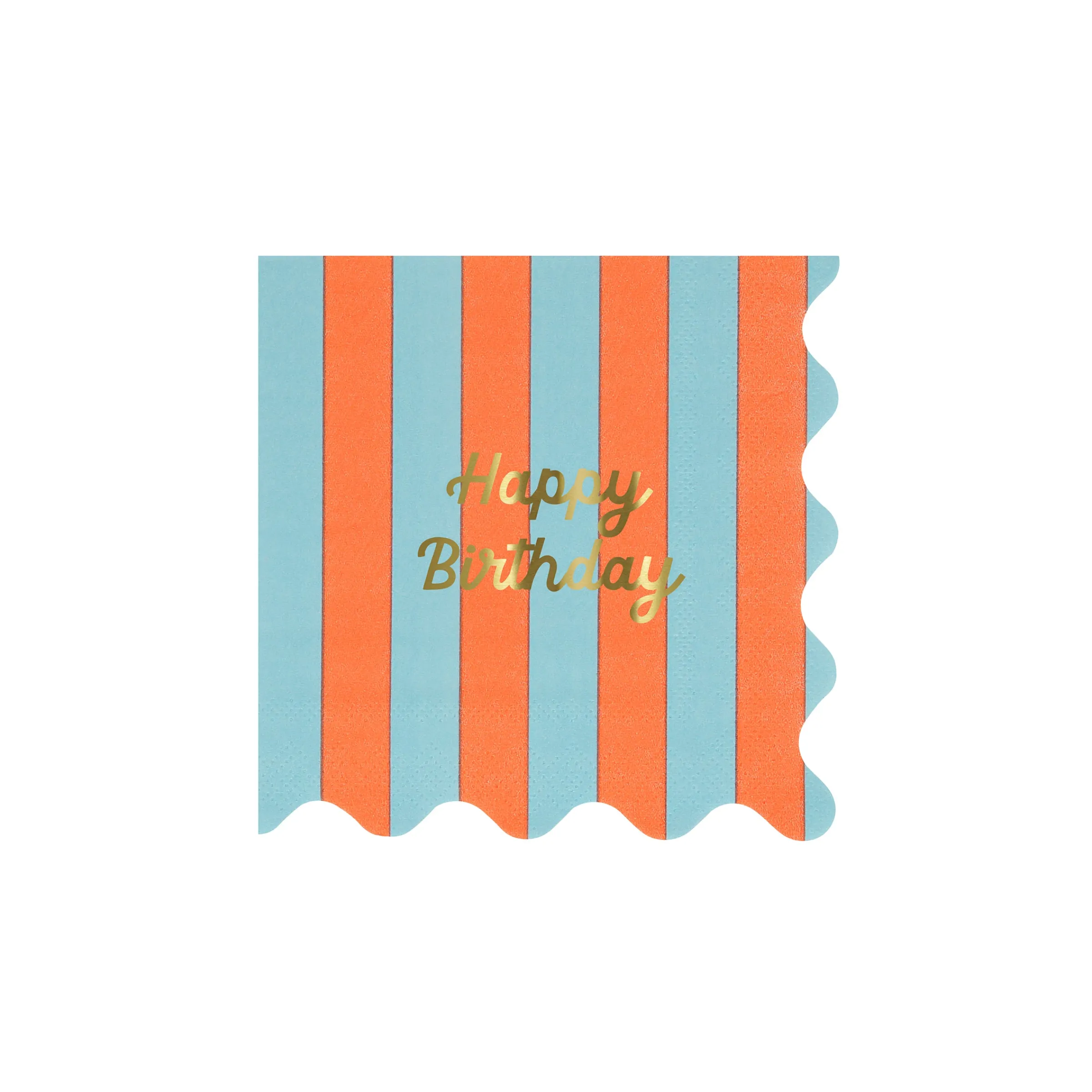 Stripe Happy Birthday Small Napkins (x 16)>Meri Meri Discount