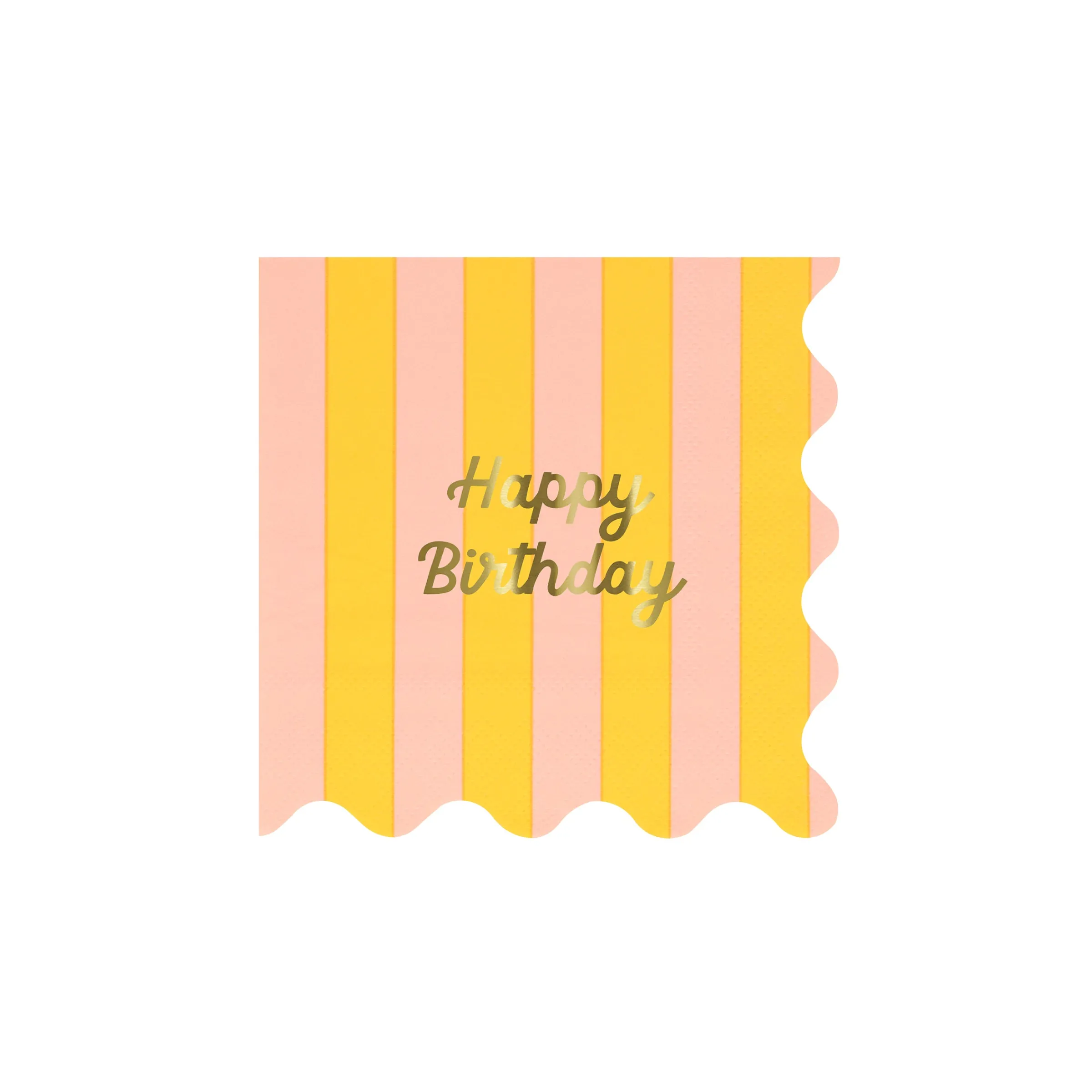 Stripe Happy Birthday Small Napkins (x 16)>Meri Meri Discount