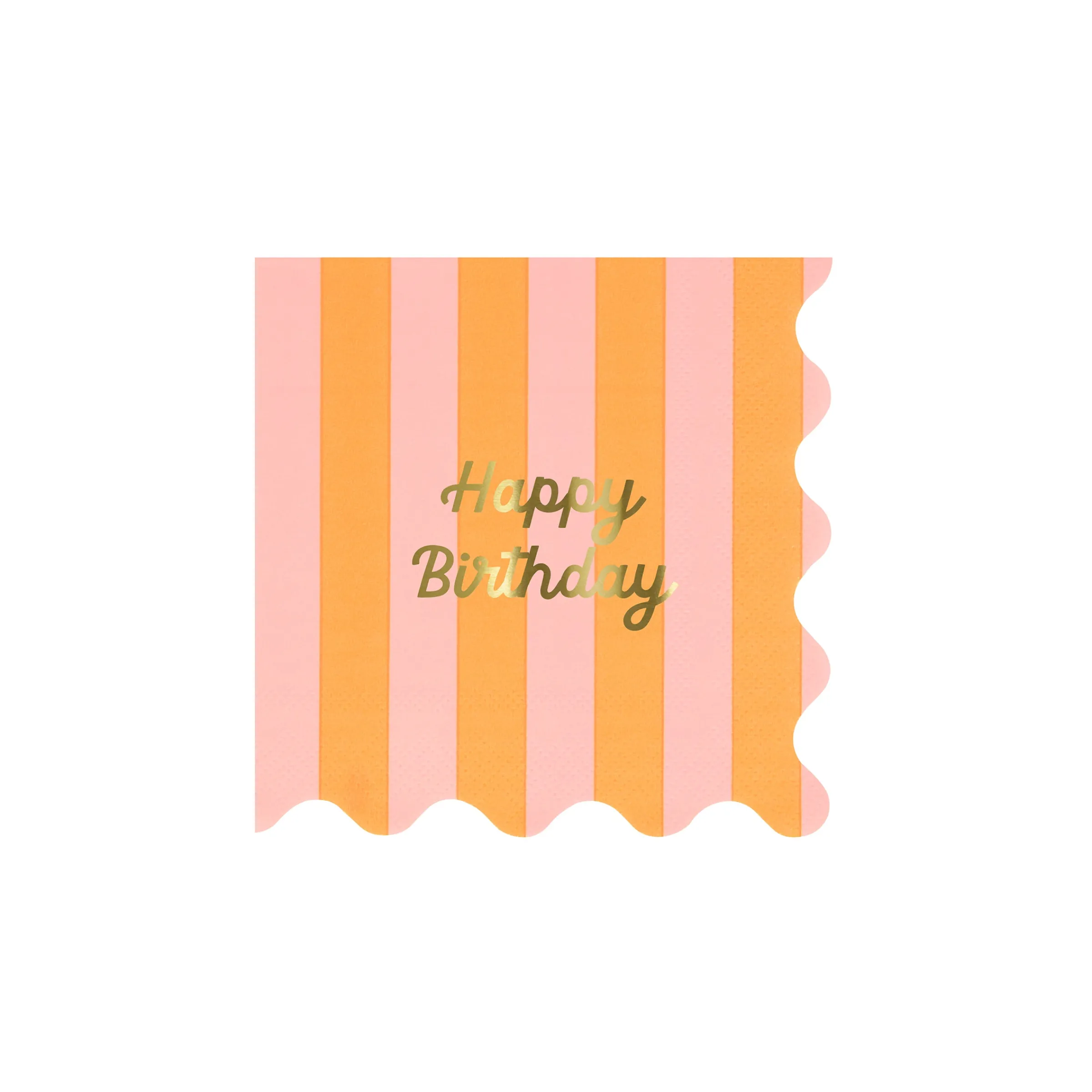Stripe Happy Birthday Small Napkins (x 16)>Meri Meri Discount