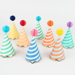 Stripe Party Hats (x 8)>Meri Meri Fashion