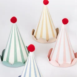 Stripe Pastel Party Hats (x 8)><noscript><img width=