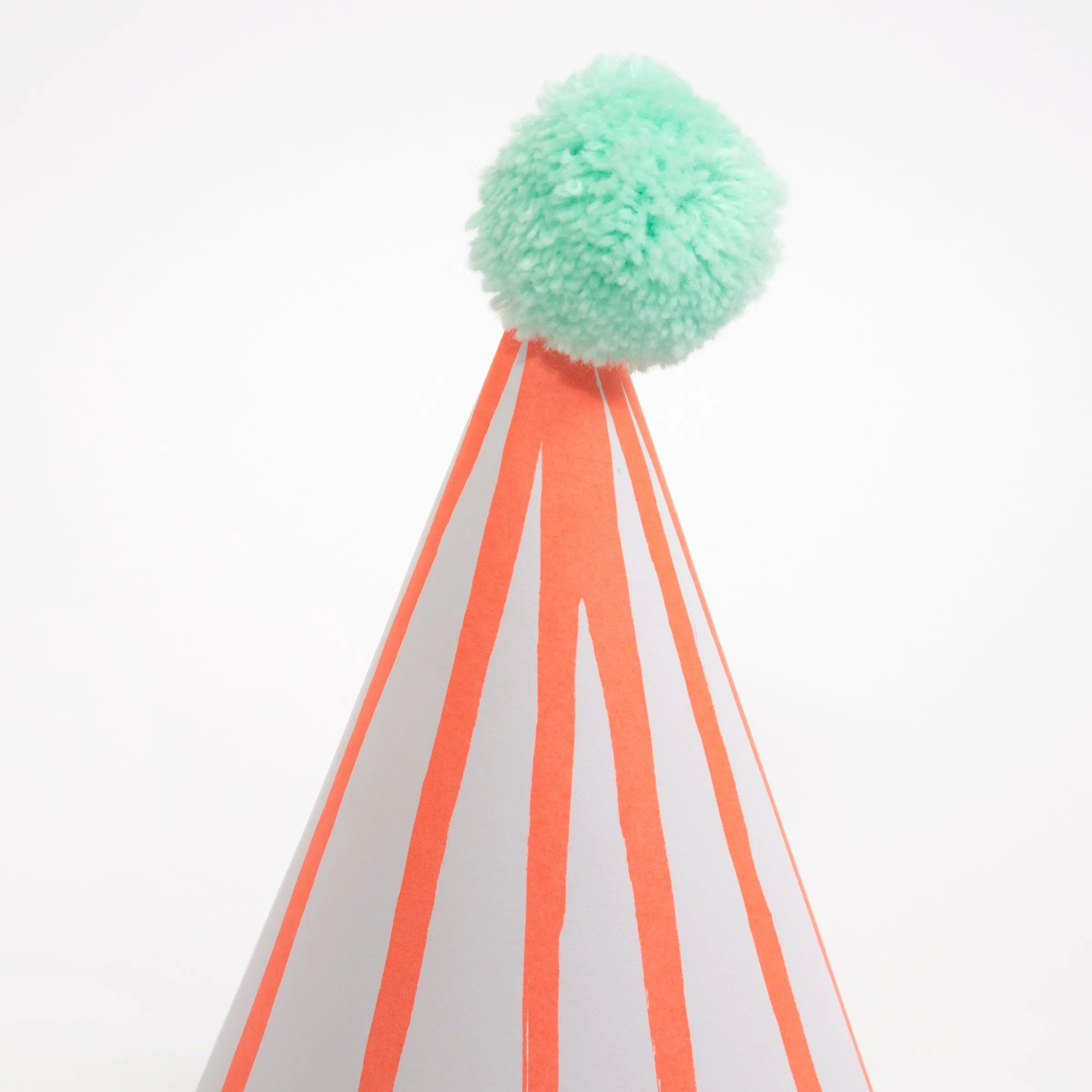 Stripe Pompom Party Hats (x 8)>Meri Meri New