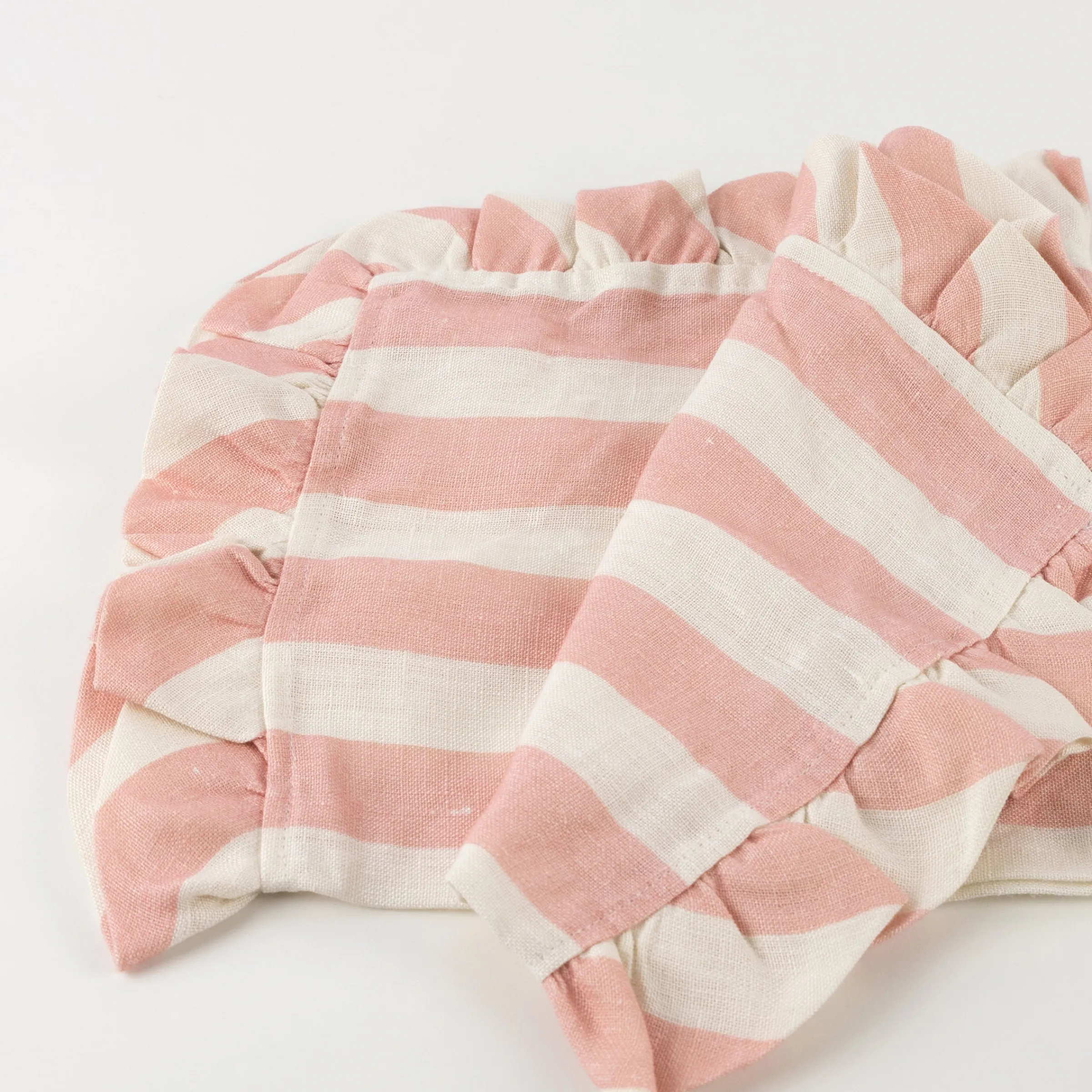 Stripe Ruffle Fabric Napkins (x 4)>Meri Meri Clearance