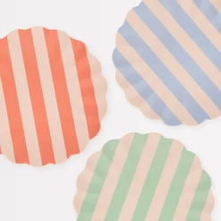 Stripy Reusable Bamboo Large Plates (x 6)><noscript><img width=