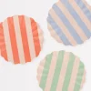 Stripy Reusable Bamboo Small Plates (x 6)>Meri Meri Best