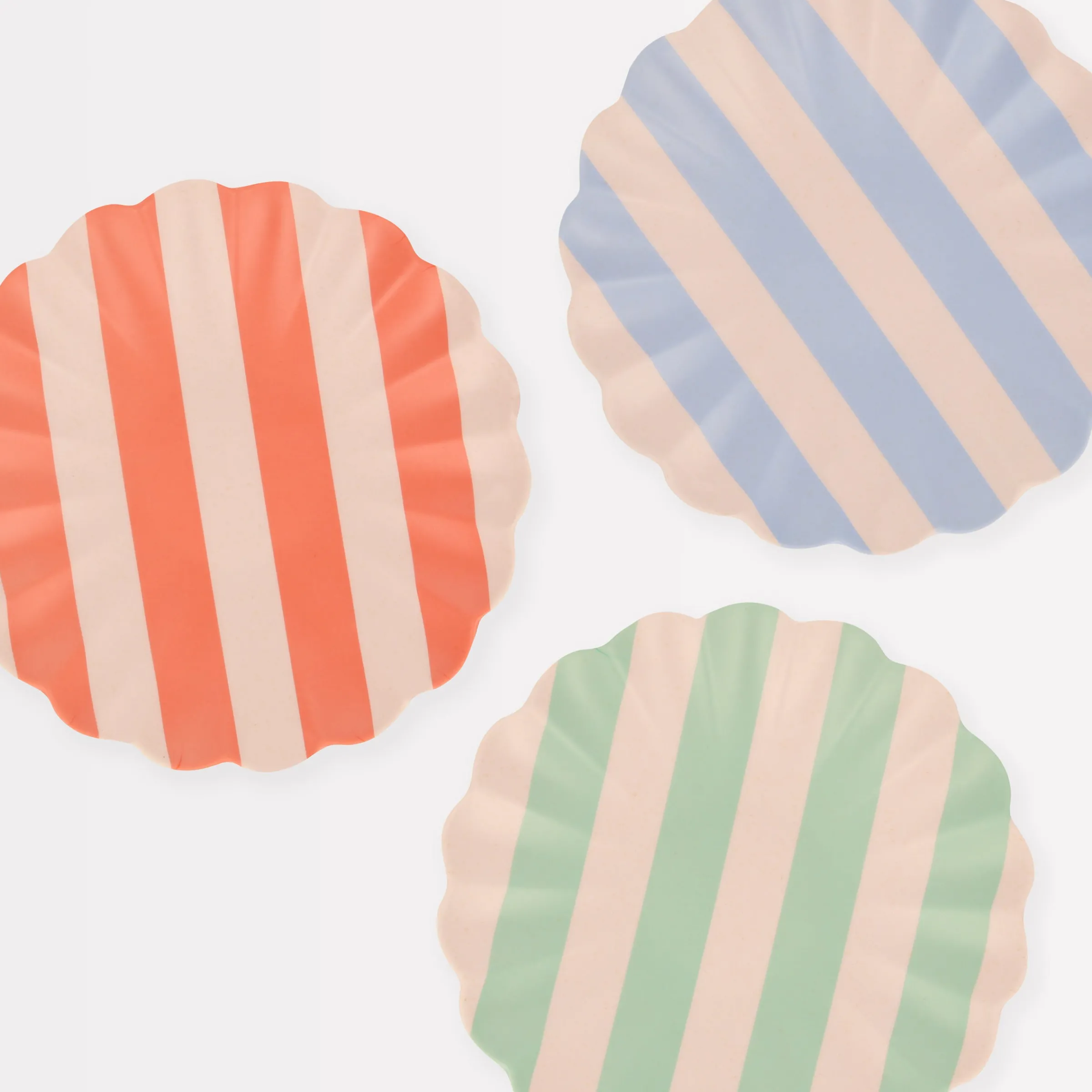 Stripy Reusable Bamboo Small Plates (x 6)>Meri Meri Best