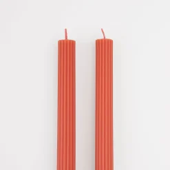 Tomato Red Table Candles (x 2)><noscript><img width=