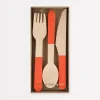Tomato Red Wooden Cutlery Set (x 24)>Meri Meri Clearance