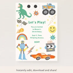 Toybox Download & Print Invitation>Meri Meri Clearance
