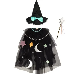 Tulle Appliqué Witch Cape, Hat & Wand><noscript><img data-lazyloaded=